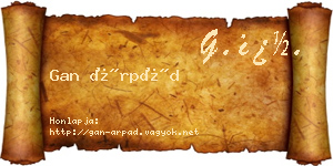 Gan Árpád névjegykártya